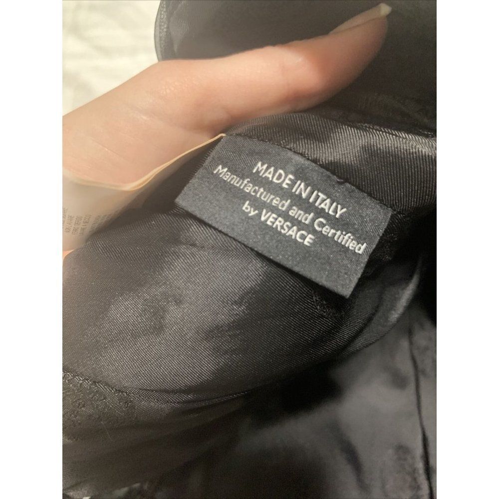 Versace Authentic Solid Black Silk Tank Knee Leng… - image 8